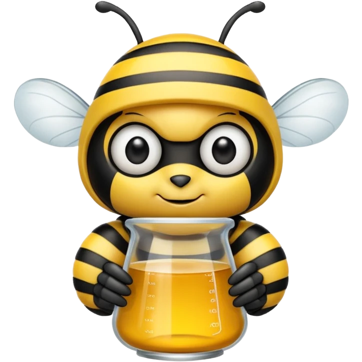 a bumblebee holding a beaker emoji