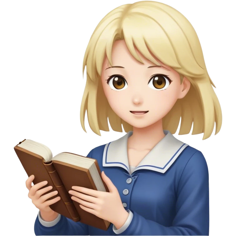 An anime girl throwing a dictionary  emoji