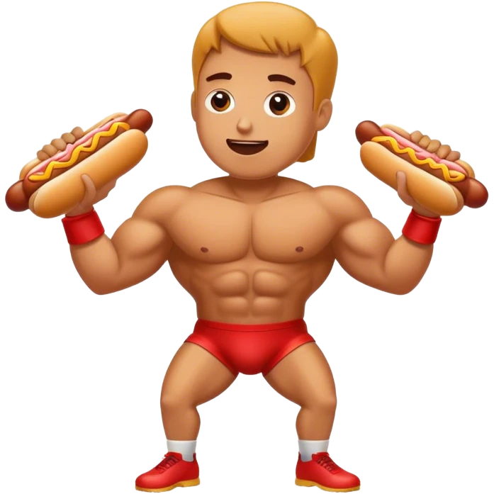 Hot dog powerlifting  emoji