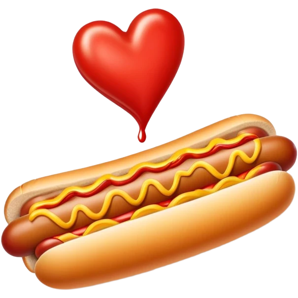 hot dog shaped heart emoji