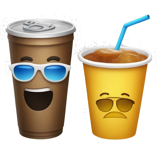 Soda cup with sunglasses emoji
