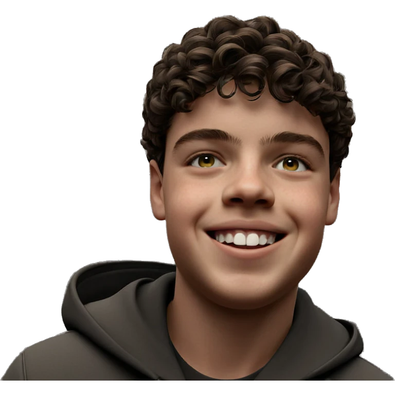 smiling boy portrait on grey emoji