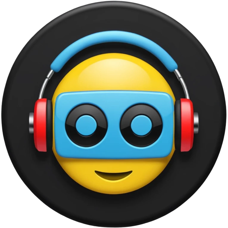 un gif texte qui défile  "BREAKSTYLEZ TV"  change de couleur sur fond noir sur le theme dj emoji