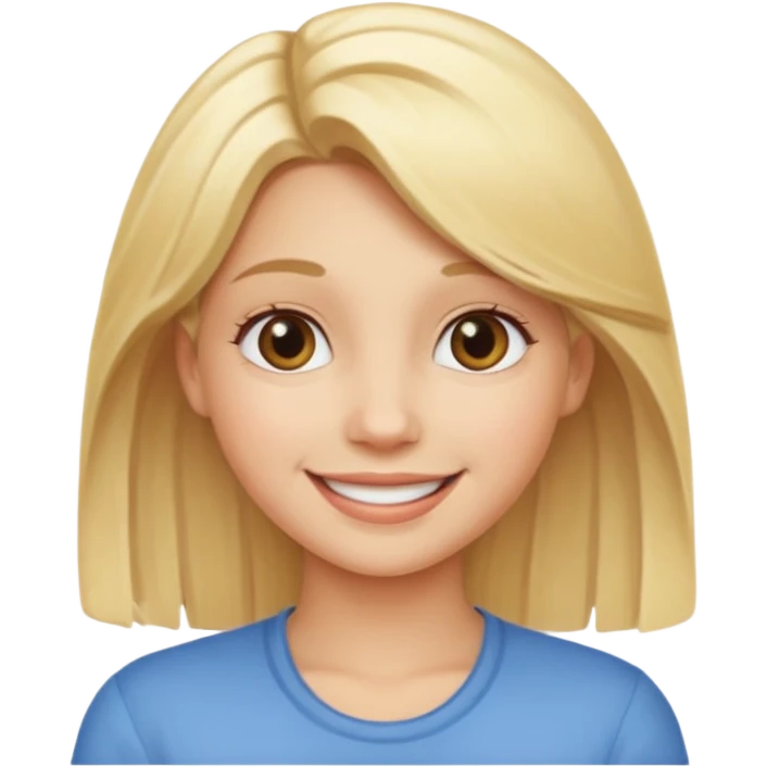 smiling girl with blonde hair emoji