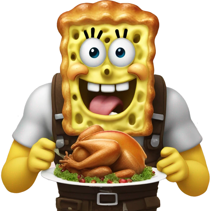 SpongeBob eating turkey emoji