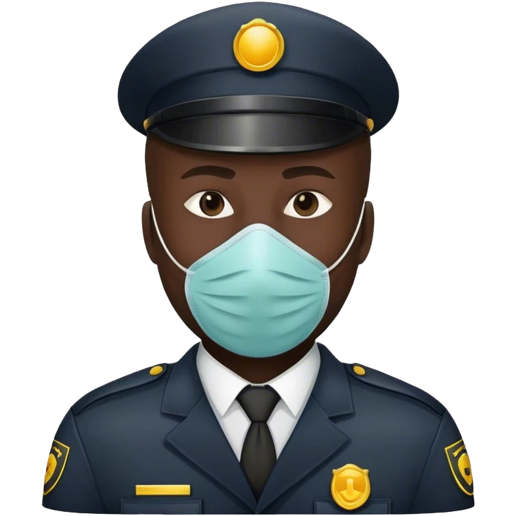 security guard, faceless, circle symbol on mask emoji