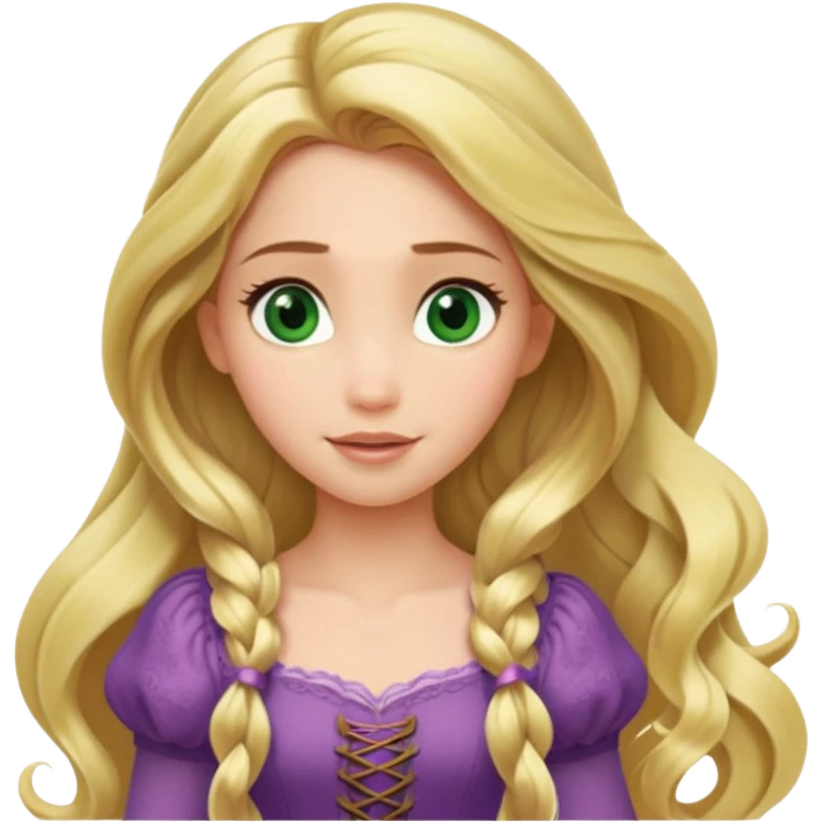 tangled disney rapunzel fair skin green eyes blonde hair  emoji