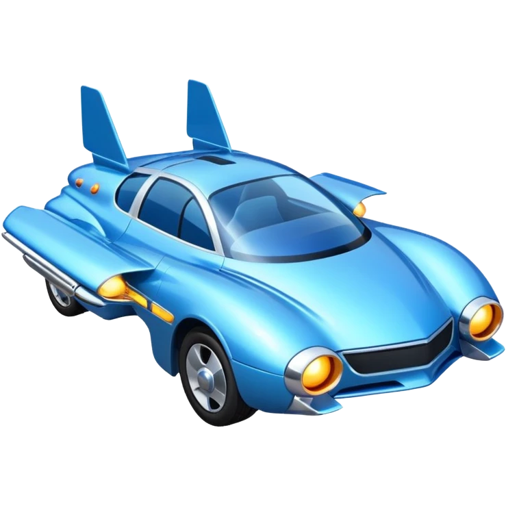 Flying Car – Sleek car with glowing thrusters, hovering above the road emoji