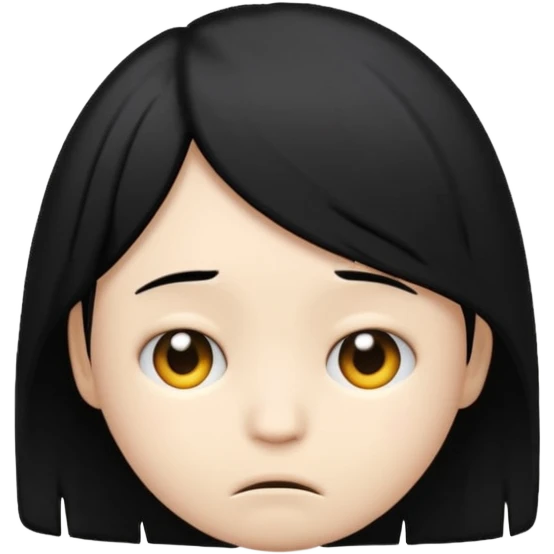 emo emoji with black hair swoped to the left emoji