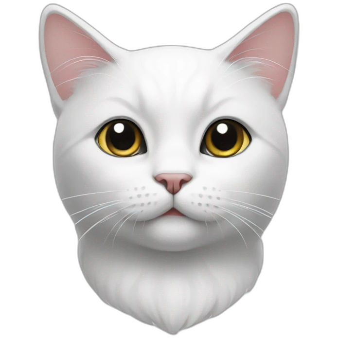 white cat with black ears emoji