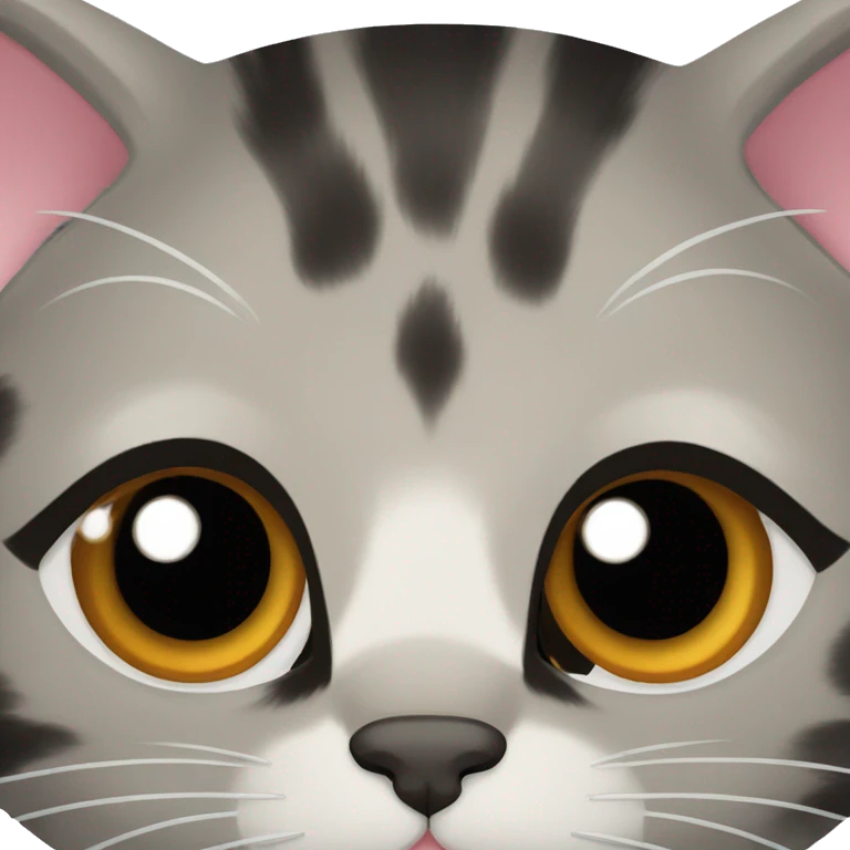 tortoiseshell grey cat blue eyes emoji