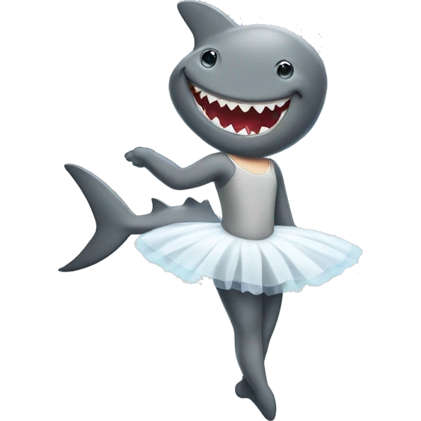 shark as a ballerina with a bib emoji
