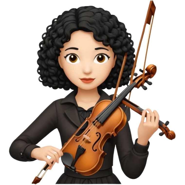CURLY BLACK  HAIR  FEMALE VIOLINIST emoji