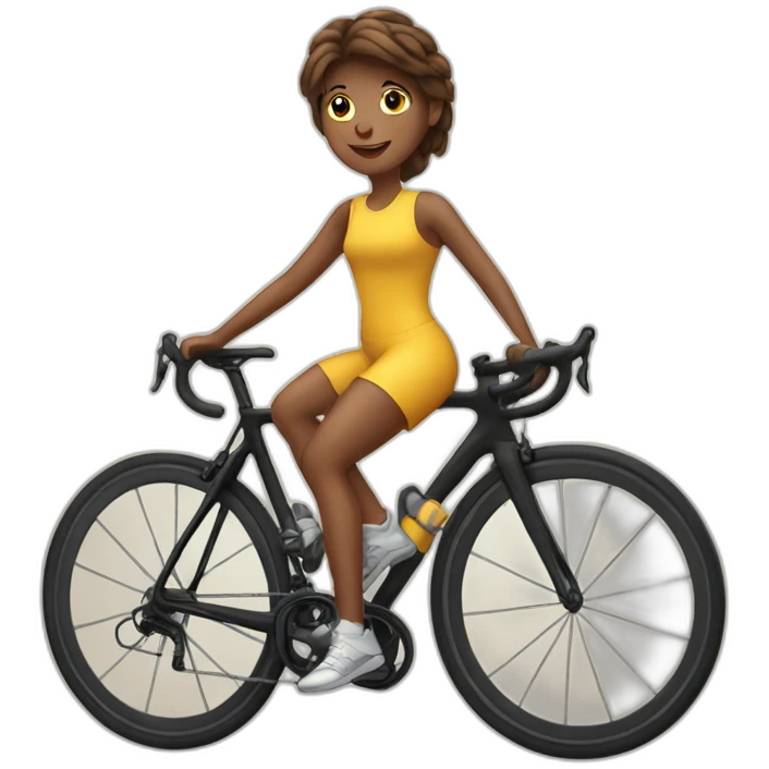 Girl on a roadbike emoji