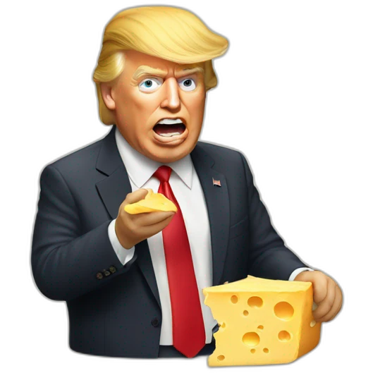 Donald trump eating cheese emoji