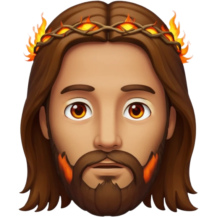 Jesus with burnig Eyes like in Revalation  emoji