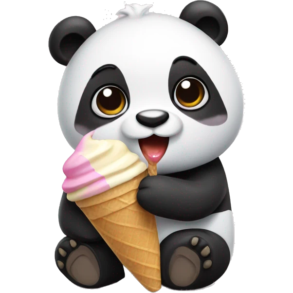 Panda eating ice cream emoji