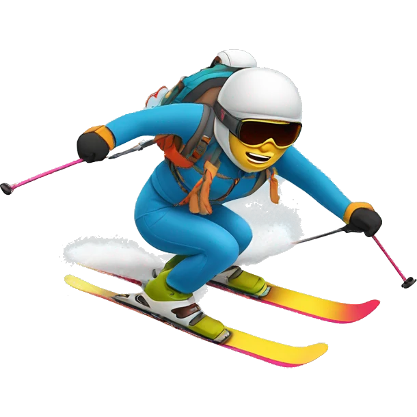 Skiing down a mountain  emoji