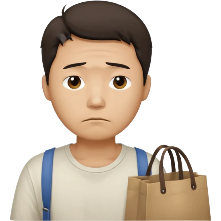 create image of chinese man in 1980 year, looks poor, sad, looking straight and tired emoji
