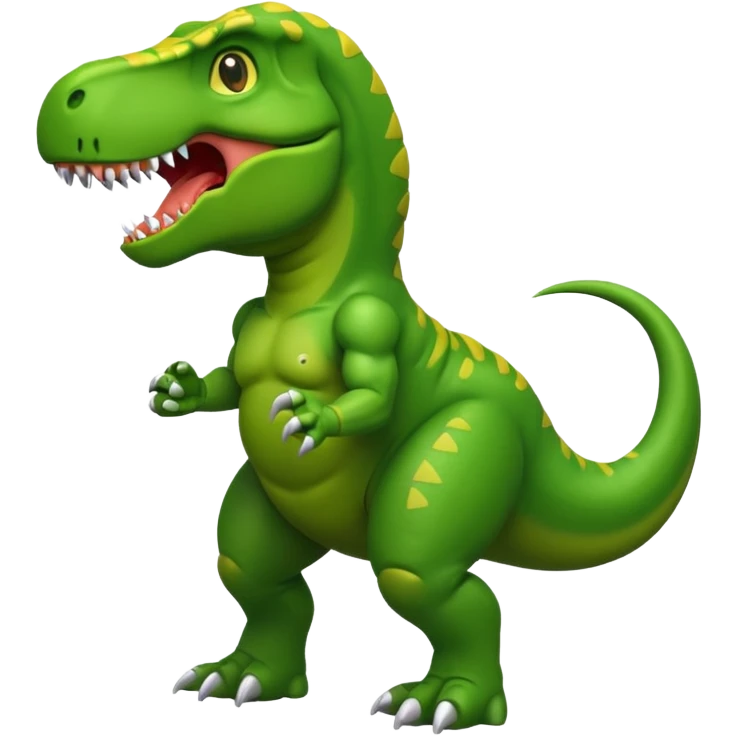 t-rex with muscular arms, emoji style emoji