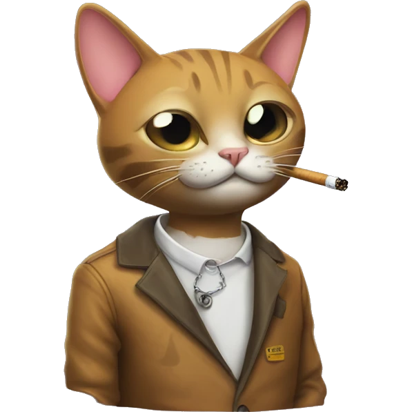 cat smoking a cigarette dressed with y2k drip  emoji
