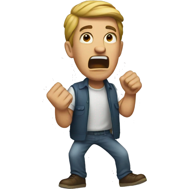 Man yelling at a wall emoji
