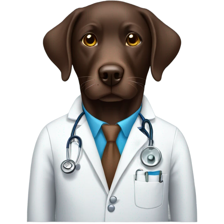 Chocolate lab, doctor emoji