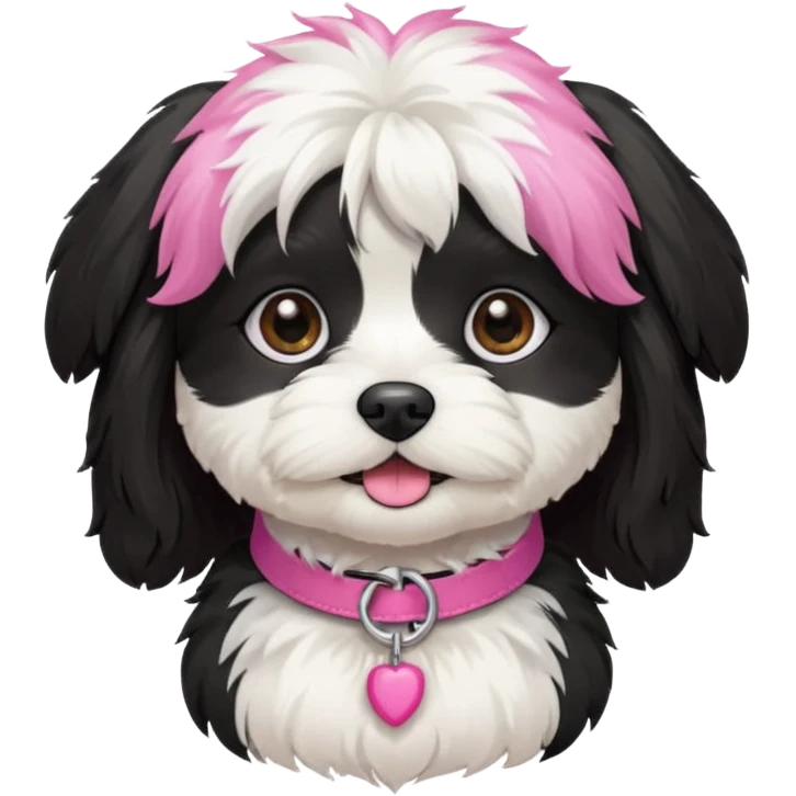 cute and bold havanese female dog black and white emoji