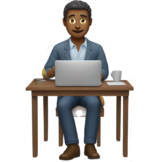 Man typing on keyboard. emoji