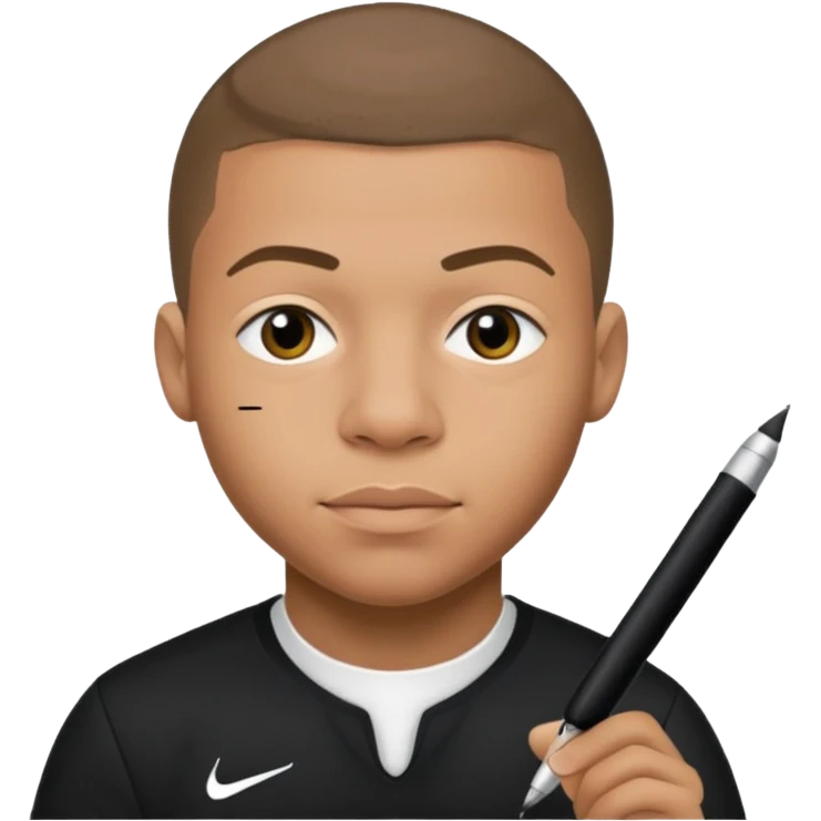 Mbappe met stift die een handtekening schrijft emoji