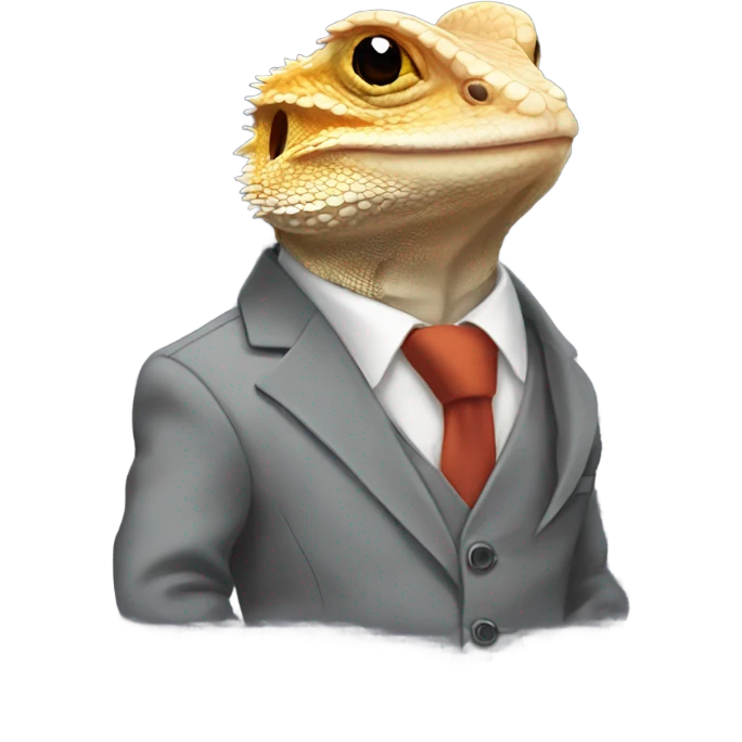 Bearded dragon wearing a suit emoji