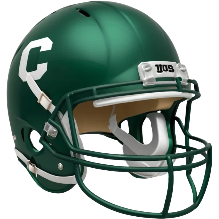 College football player helmet in dark green color emoji