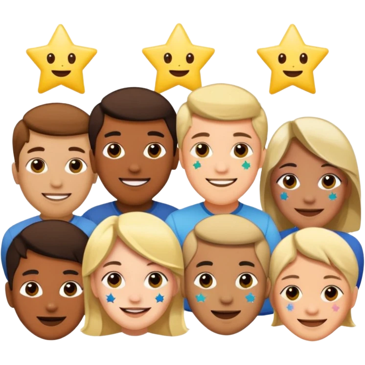 people with star stickers on their faces emoji