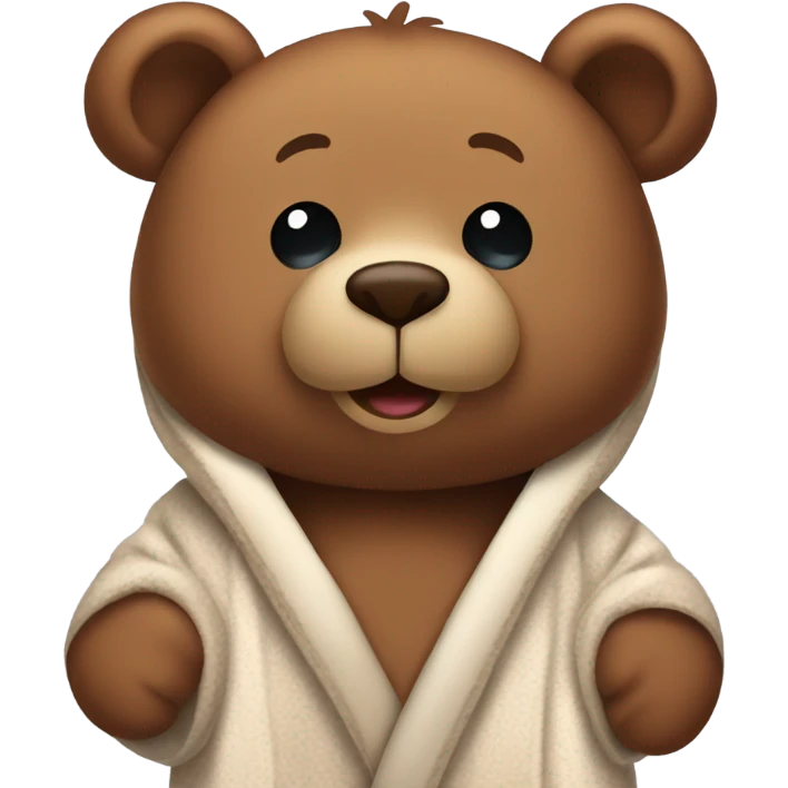 Brown teddy bear wearing a dressing gown emoji