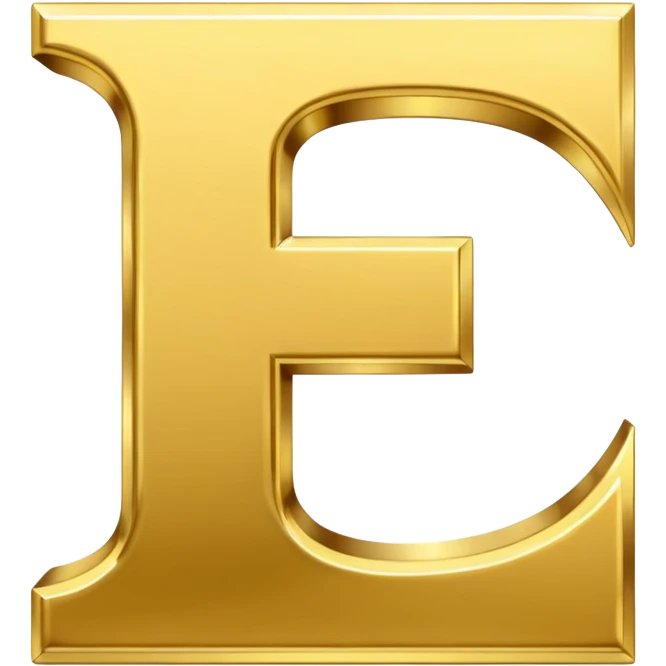 Currency symbol for the money "Fcoins" letter F in gold emoji