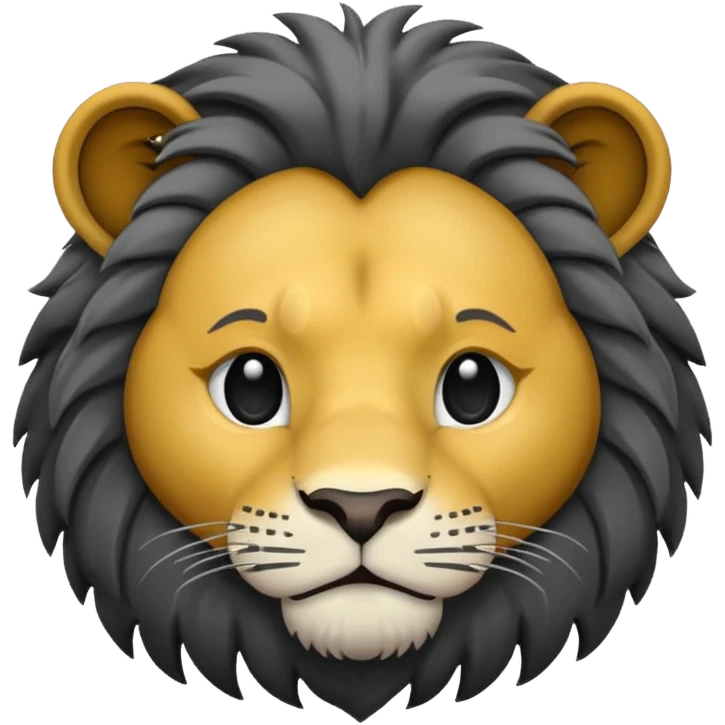 A face of lion roraing in black and white emoji emoji