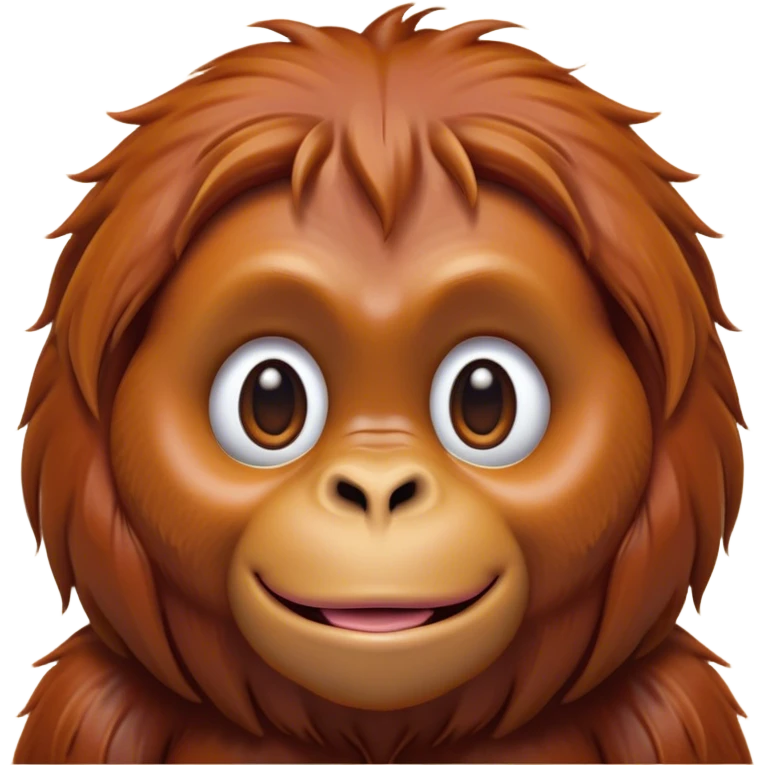 Cinematic Cute Orangutan Portrait Emoji, Head tilted playfully and inquisitively, with a gentle, expressive face accented by soft, flowing fur and round, sparkling eyes brimming with warmth, Simplified yet irresistibly adorable features, highly detailed, glowing with a warm, friendly glow, high shine, affectionate and lively, stylized with a touch of jungle whimsy, bright and endearing, soft glowing outline, capturing the essence of a mischievous yet loving orangutan that seems as if it could swing out of the screen into your arms! emoji