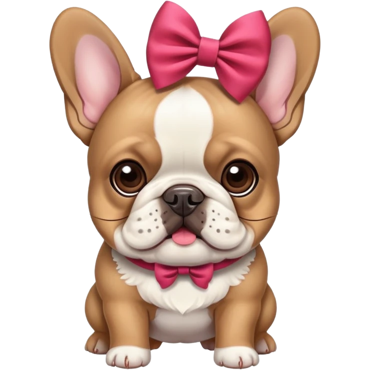 french bulldog with bow emoji