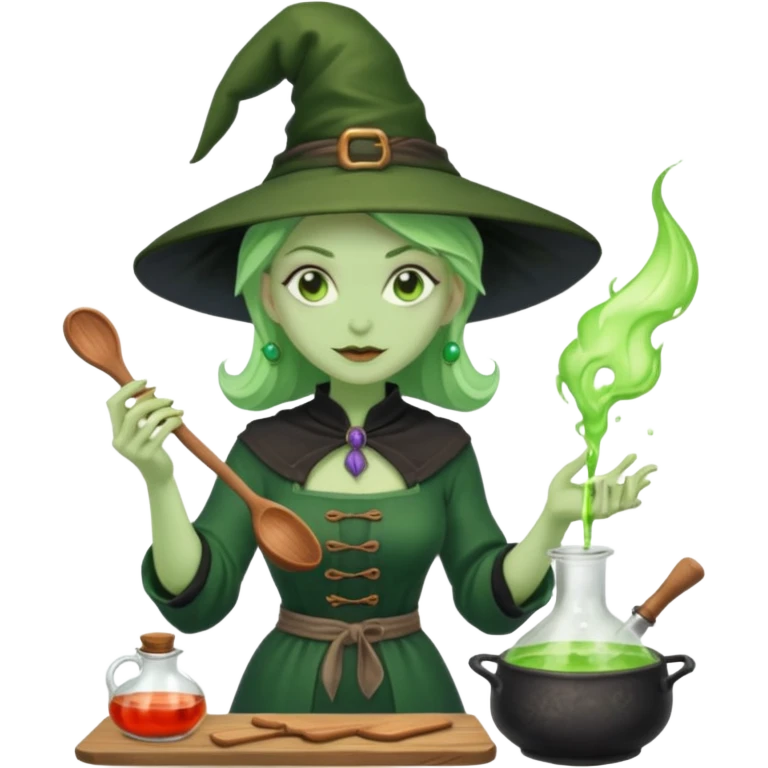 green witch cooking potion emoji