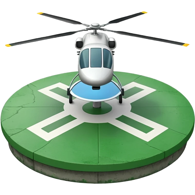 a helipad with a green surface and an H in the center emoji