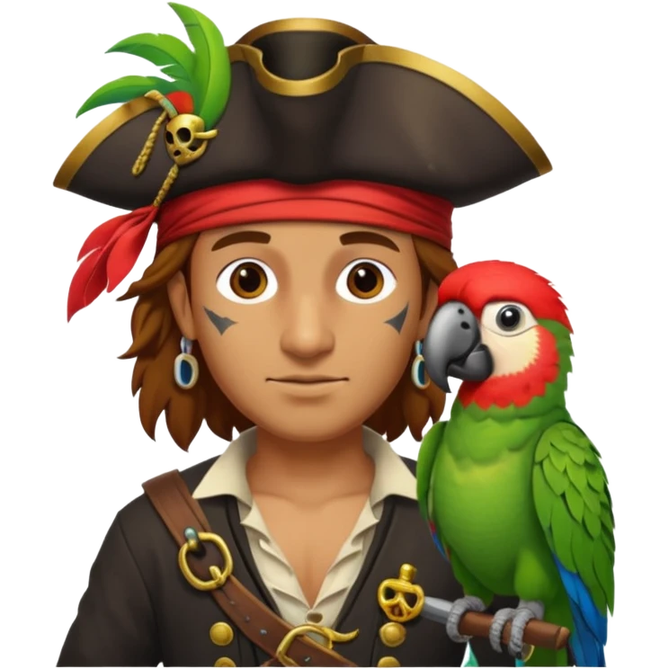 pirate and parrot emoji