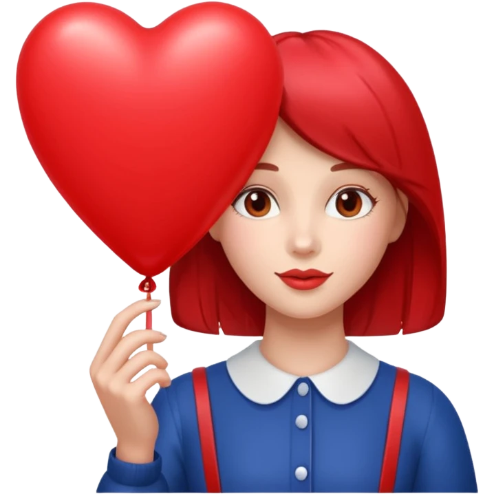 Lady with heart balloon emoji