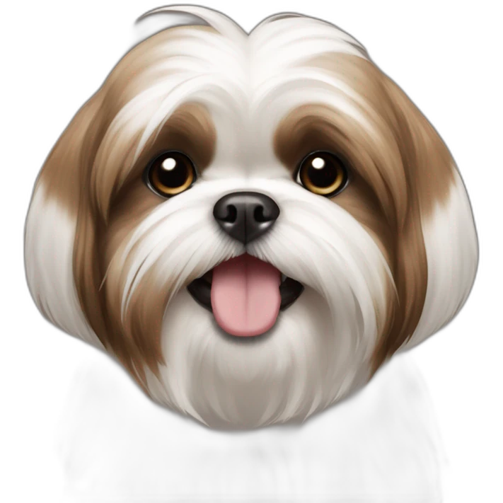 Shihtzu dog brown and white happy emoji