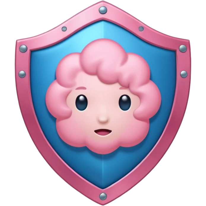 nube de estrés rosita y un escudo que representa el sistema inmune. emoji
