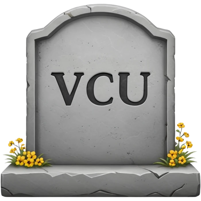 Tombstone with VCU written on it emoji