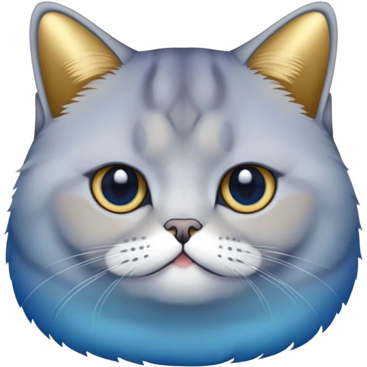 Blue gradient gold shaded British shorthair cat emoji