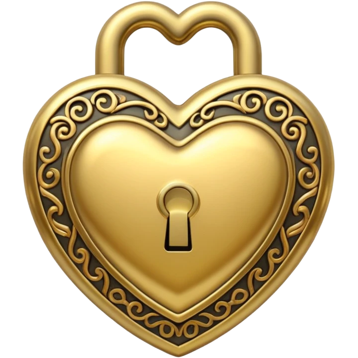 gold heart lock emoji