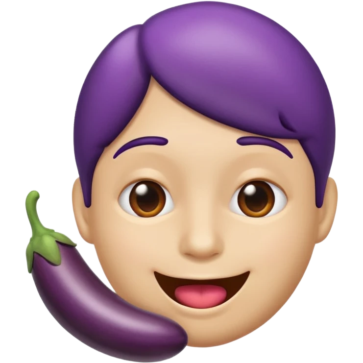 Emoji eating an Eggplant emoji