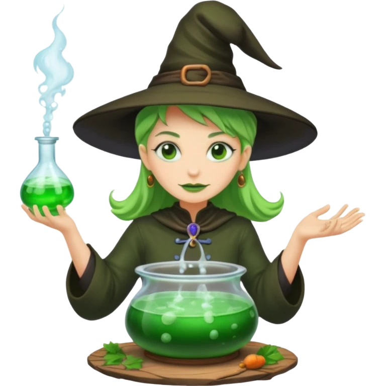 green witch cooking potion emoji