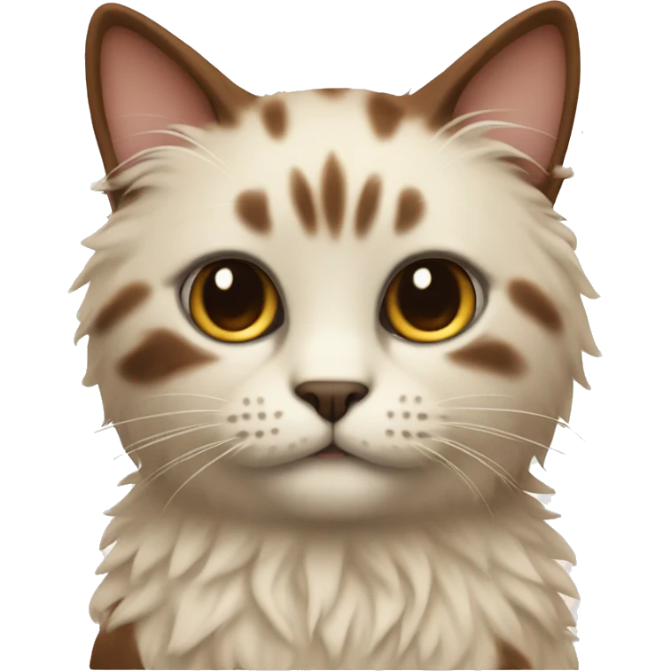 Creme with brown fluffy cat emoji